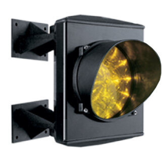 LED jednokomorový semafor kovový - žlutý 230 V